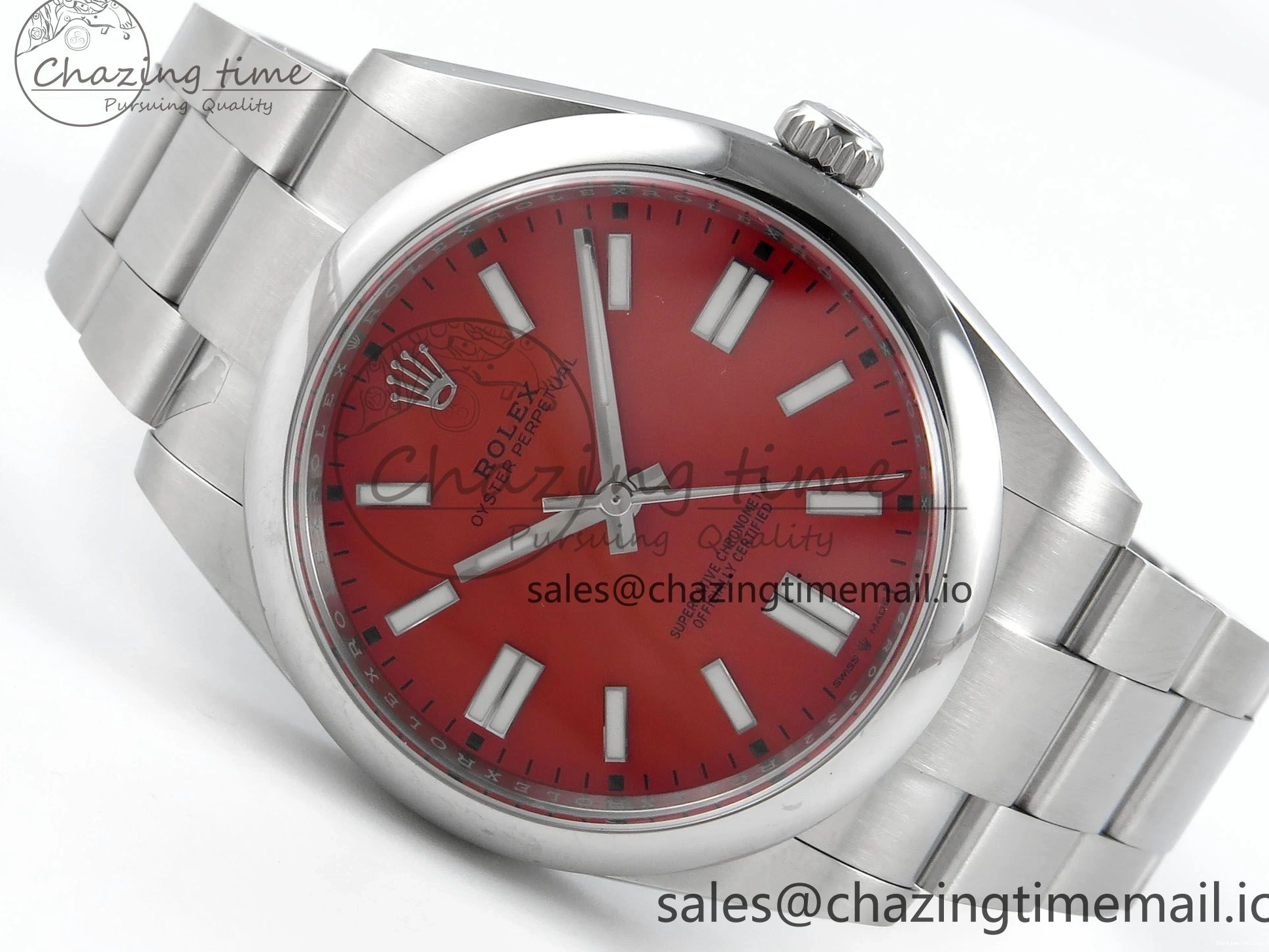 0204 Sustainable Oyster Perpetual 124300 41mm EWEF Best Edition 904L Steel Red Dial A 768